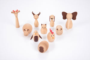 WOODEN ANIMAL FRIENDS 10PCS