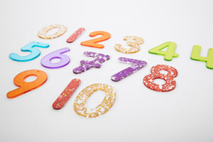 Rainbow Glitter Numbers 7cm