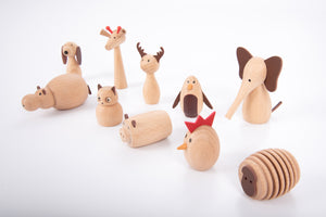 WOODEN ANIMAL FRIENDS 10PCS