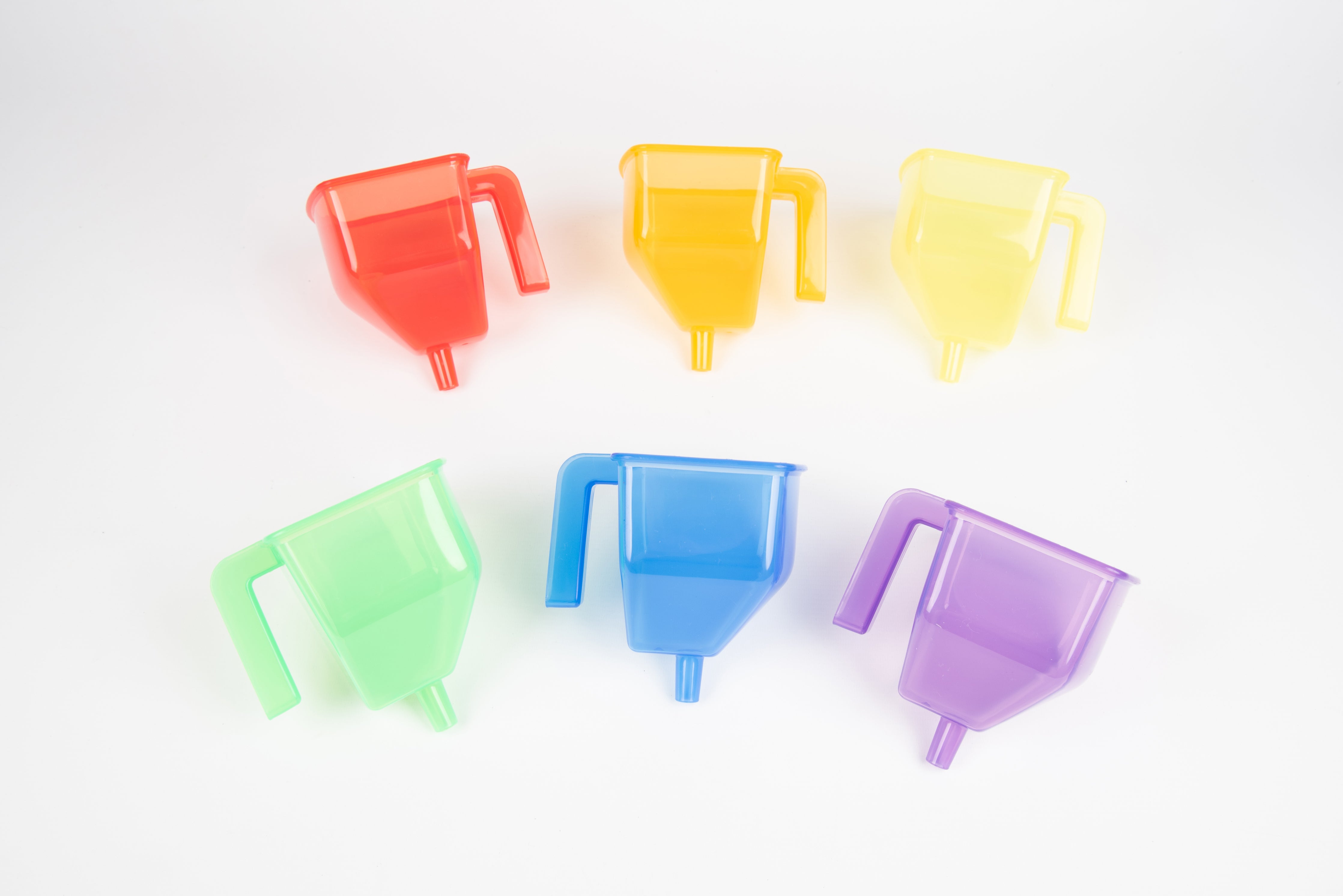 TRANSLUCENT COLOUR FUNNELS PK6