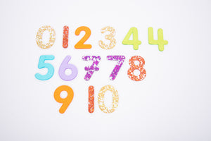 Rainbow Glitter Numbers 7cm