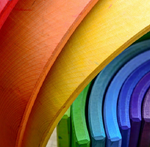 Load image into Gallery viewer, Wooden Rainbow (6 piece)
